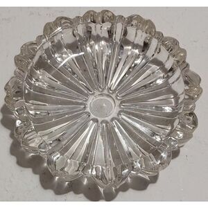 Vintage Hazel Atlas Nesting Ashtray Fluted Round Clear Glass Mid-Century‎ Modern
